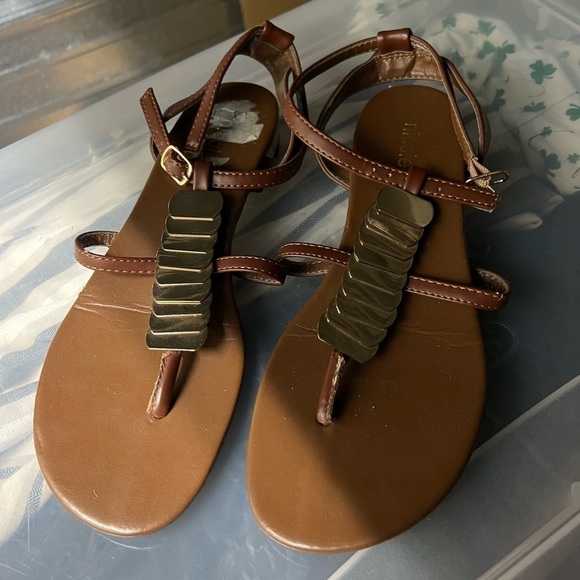 Nicole Flat Tan Adjustable Open Toe Sandals - Picture 1 of 3